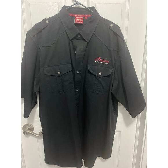 Indian Motorcycle Button Up Short Sleeve Shirt Sz 2XL- Preowned - Picture 1 of 4